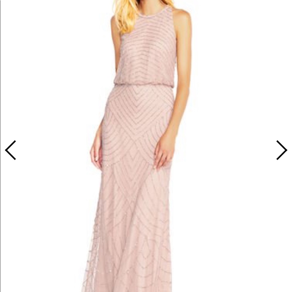 Art Deco beaded blouson dress with halter neckline